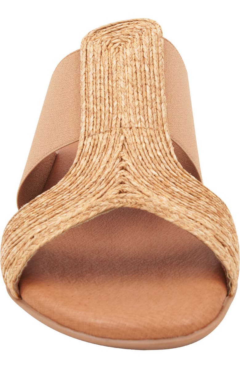 André Assous Noor Raffia Slide Sandal, Alternate, color, Beige/ Beige