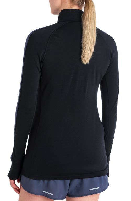 Icebreaker 125 Zoneknit Tencel® Lyocell & Merino Wool Half Zip Pullover In Black/graphite/cb