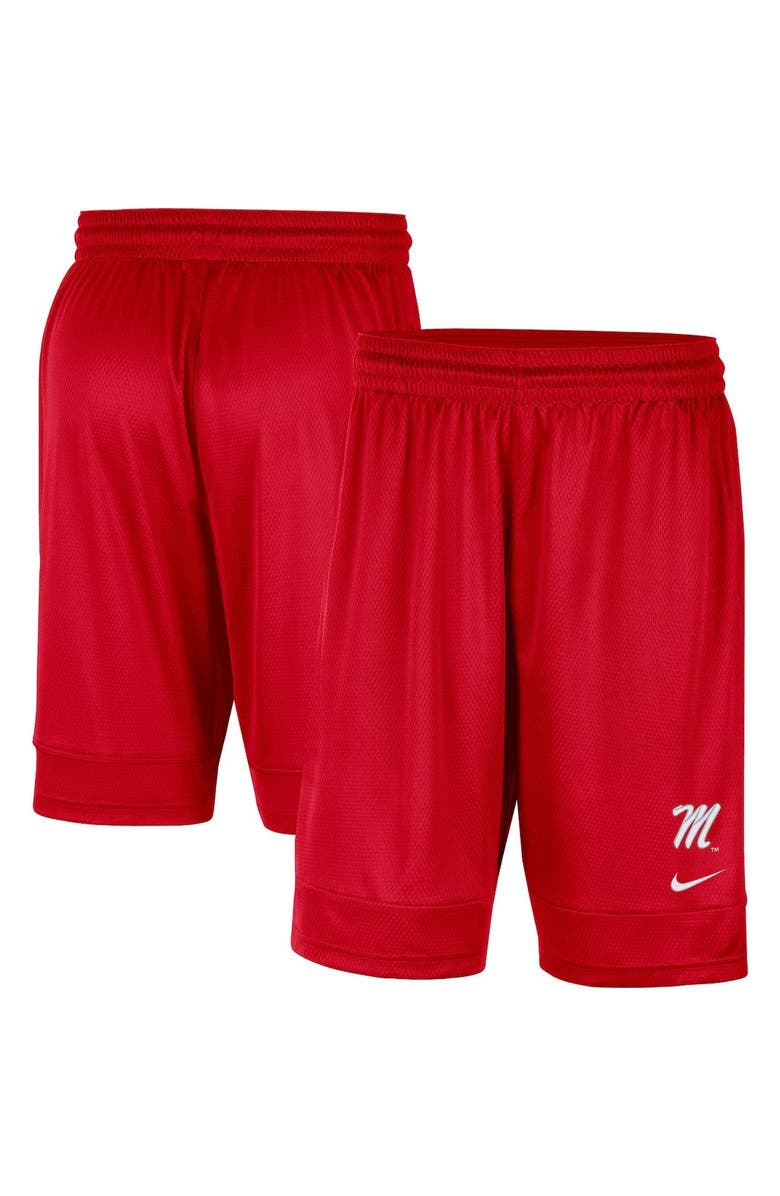 Nike Men's Nike Red Ole Miss Rebels Fast Break Team Performance Shorts, Main, color, 