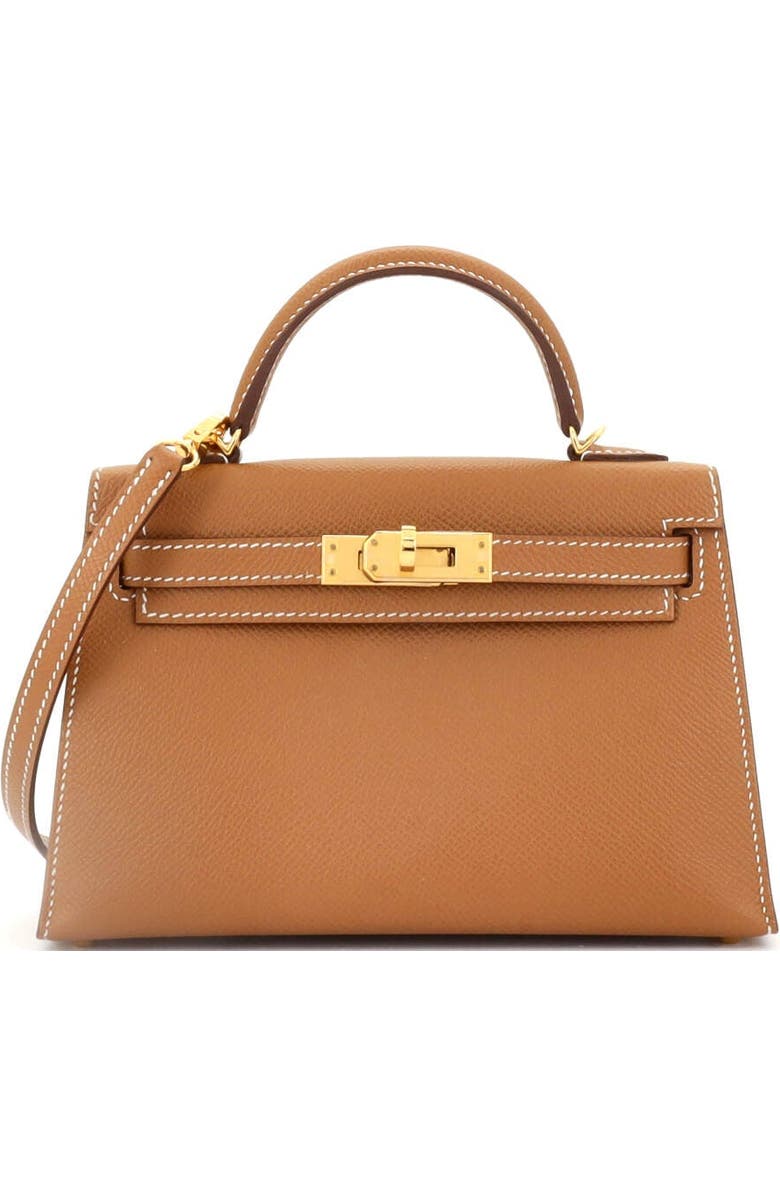 Pre-Owned Hermes Kelly Mini II Bag Brown Epsom with Gold Hardware 20, Main, color, Gold