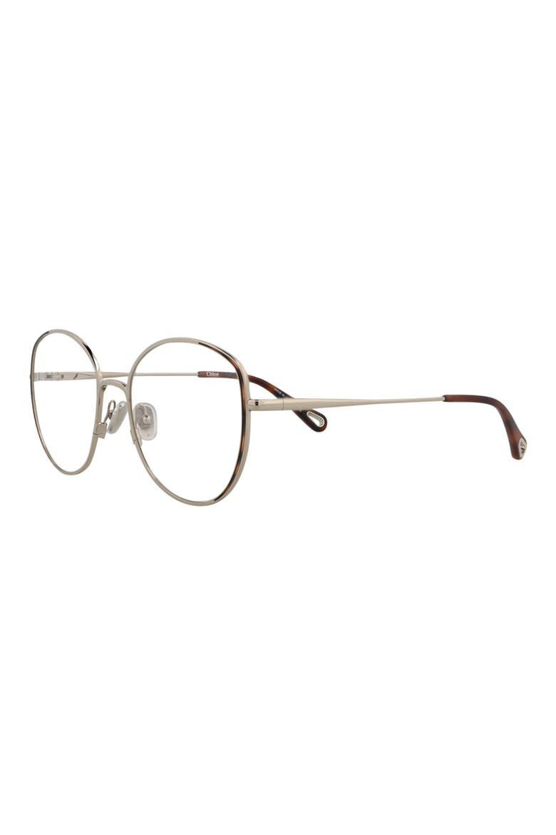 Fashion 54mm Round Optical Glasses, Alternate, color, SILVER SILVER TRANSPARENT