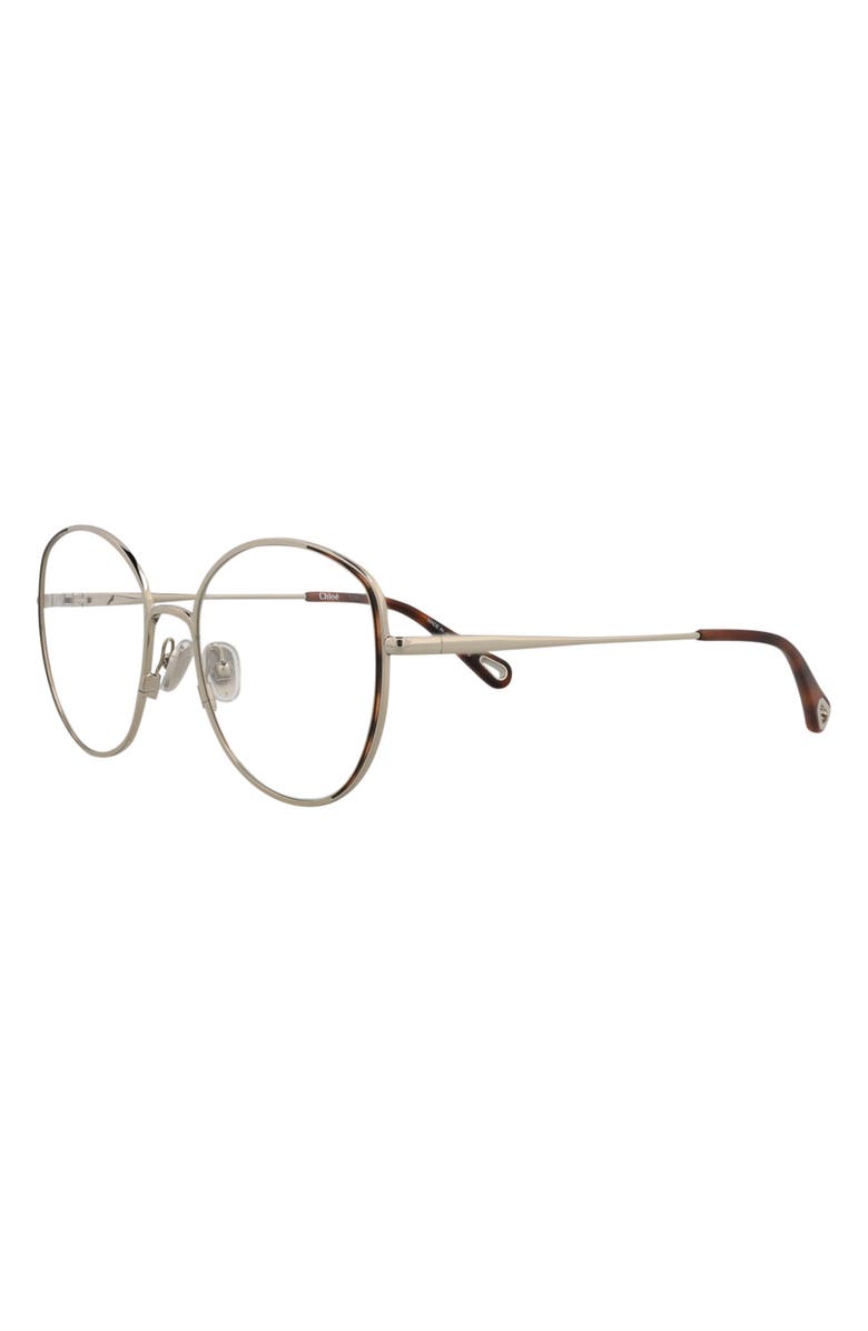 Chloé Fashion 54mm Round Optical Glasses, Alternate, color, Silver Silver Transparent