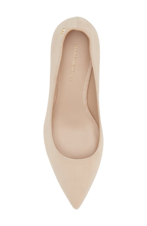 Stuart Weitzman Leigh 75 Pointed Toe Pump In Golden Beige