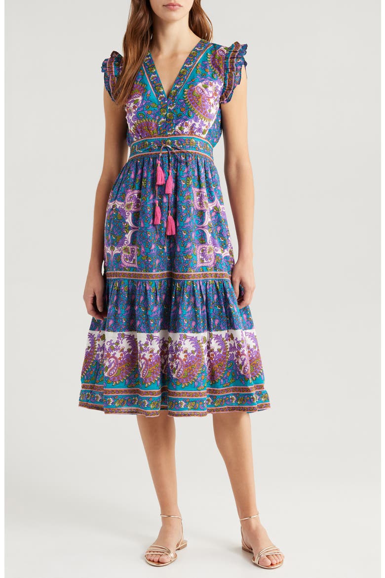 Cotton & Silk Cover-Up Maxi Dress, Main, color, PURPLE