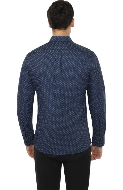 Vustra Sierra Heights Print Button-down Shirt In Navy