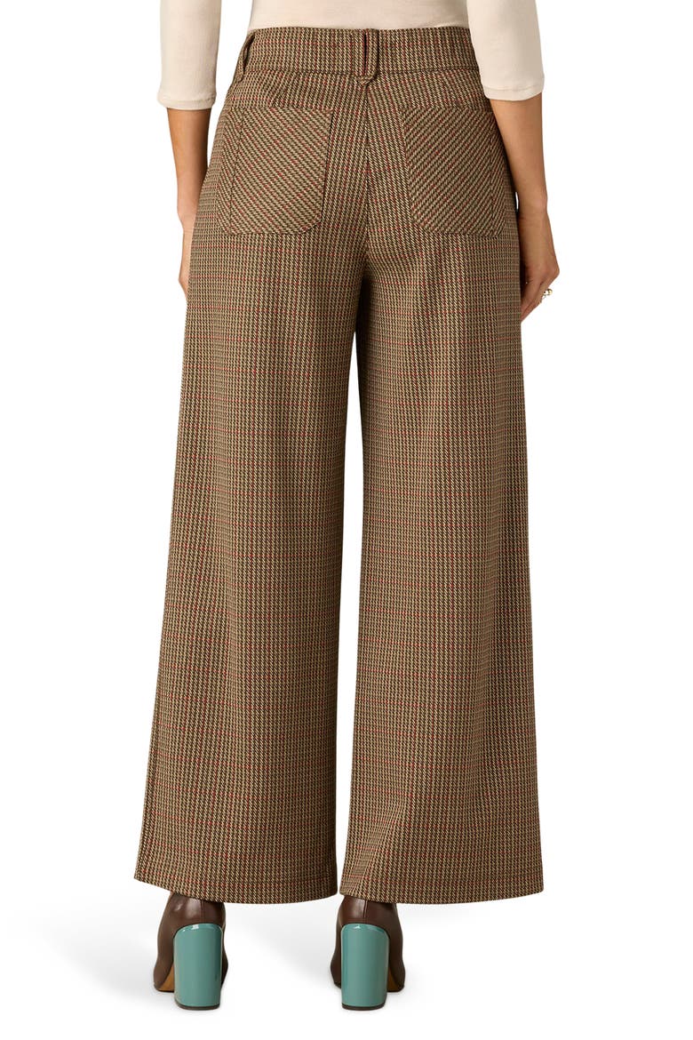 Pull-On Wide Leg Pants, Alternate, color, WHEAT/ RED MULTI