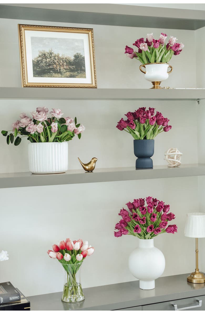 CocoBella Calder RealTouch Tulip Arrangement, Alternate, color, Fuschia