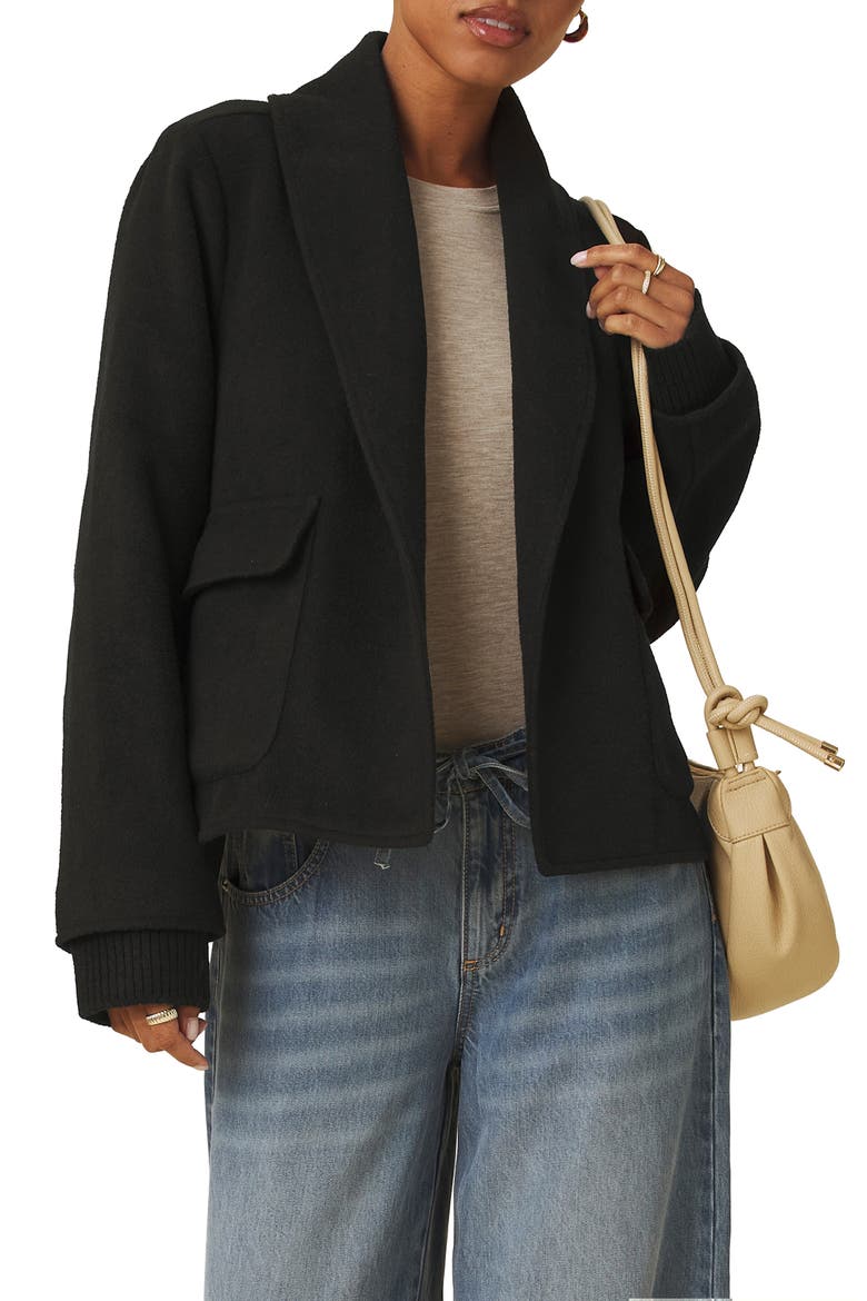 Crop Icon Coat, Main, color, BLACK