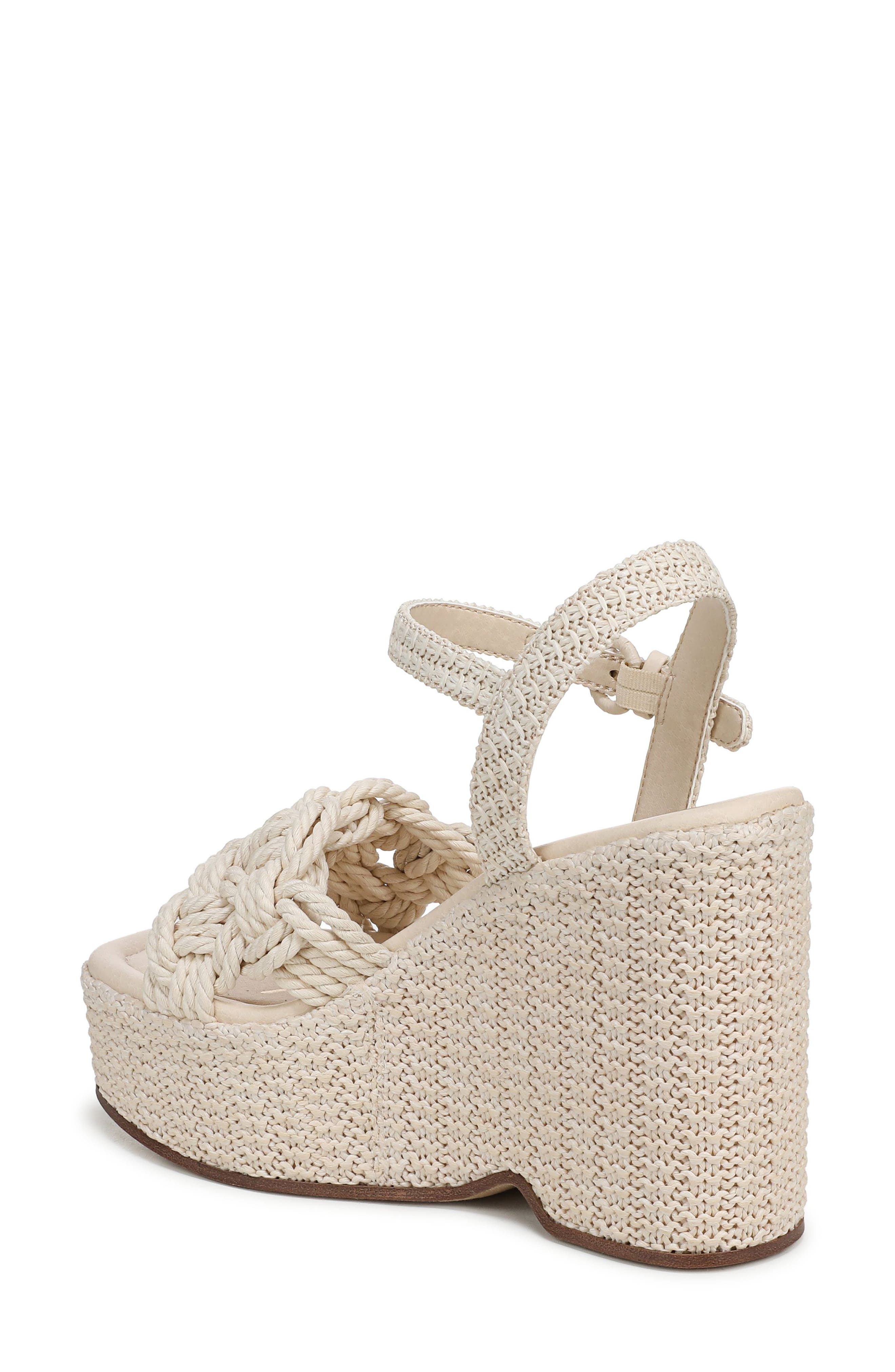 Jackie Ankle Strap Platform Wedge Sandal, Alternate, color, VANILLA BEAN