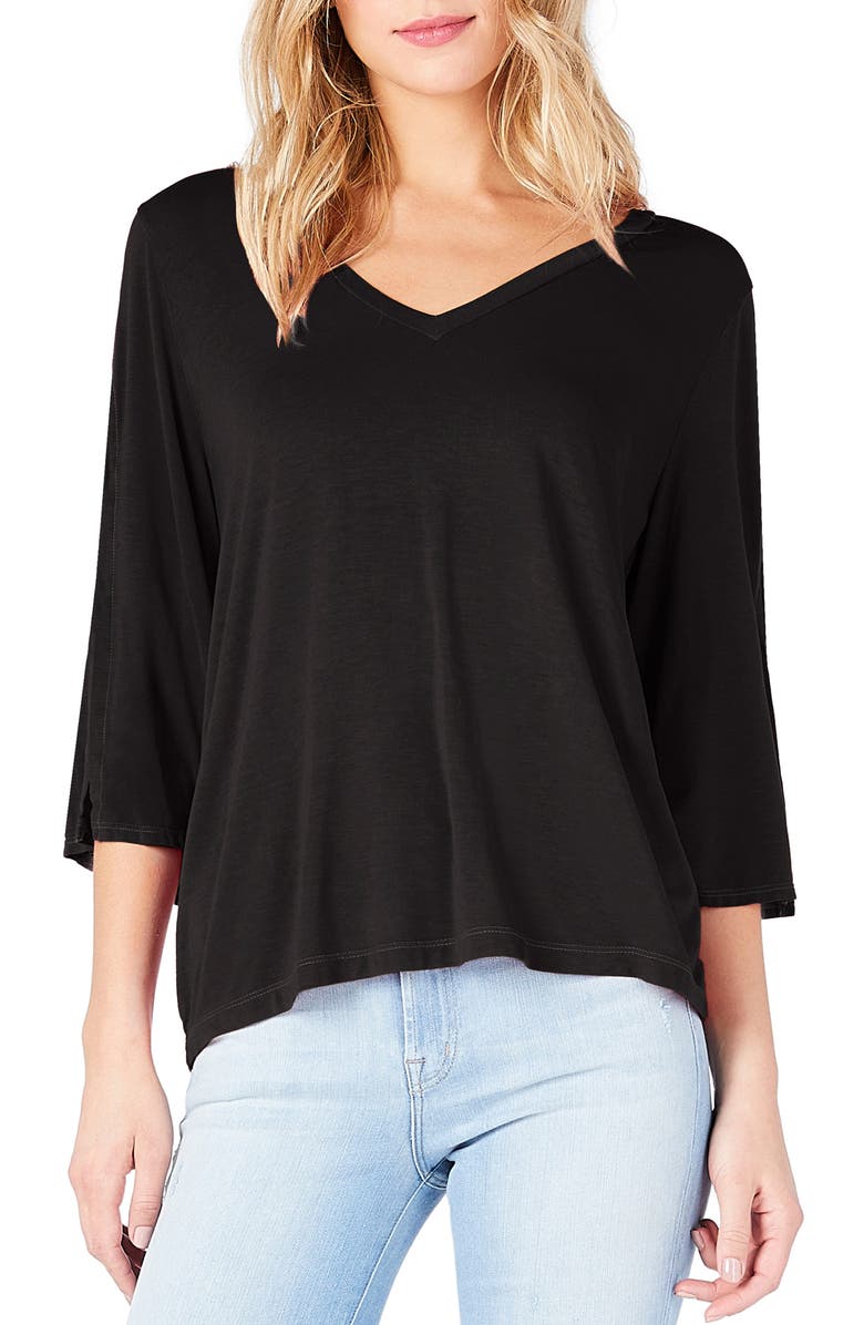 Michael Stars Slit Sleeve V-Neck Tee, Main, color,