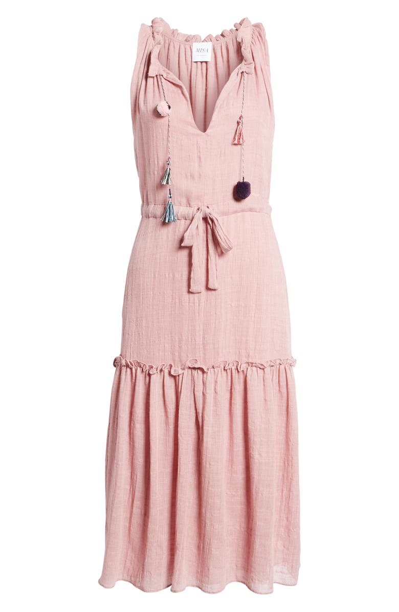 MISA Los Angeles Nicolleta Tie Waist Midi Dress, Alternate, color, 