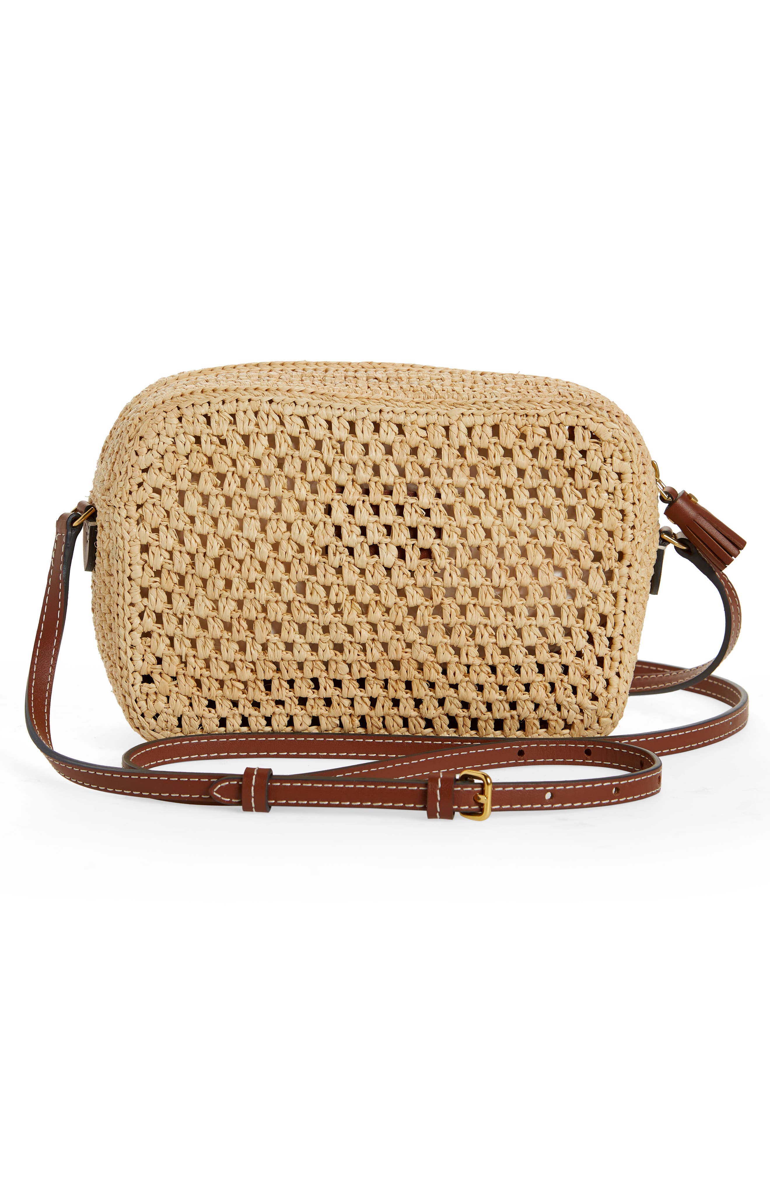 Anya Hindmarch Eyes Raffia Crossbody Bag, Alternate, color, 