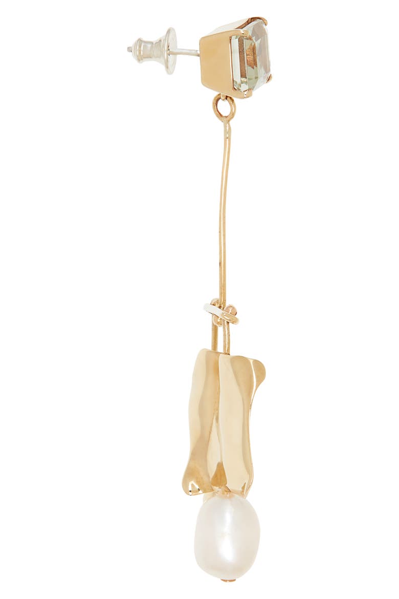 Badoula Cultured Pearl & Green Amethyst Gemdrop Earrings, Alternate, color, BRONZE / GREEN AMETHYST