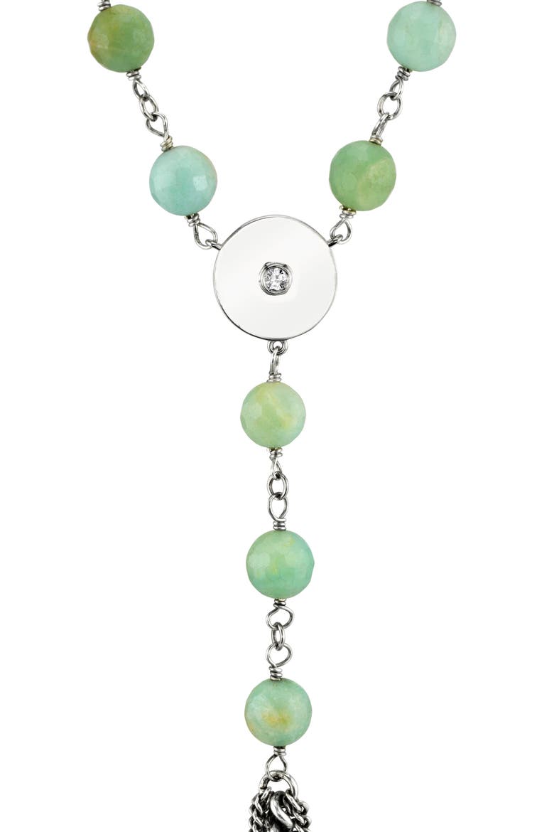 Amazonite & Diamond Tassel Y-Necklace, Alternate, color, AMAZONITE