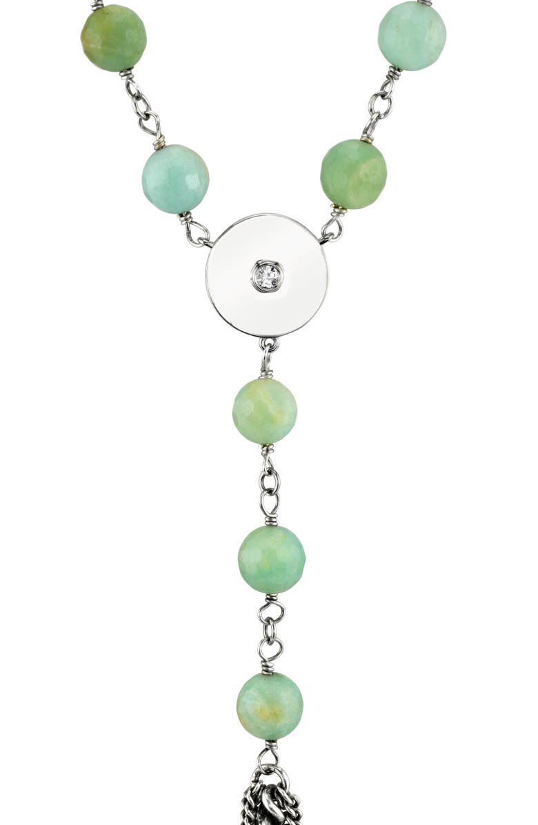Sheryl Lowe Amazonite & Diamond Tassel Y-Necklace, Alternate, color,