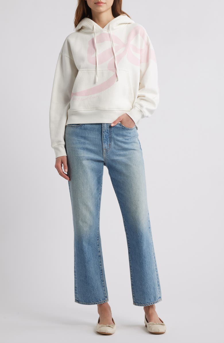 LoveShackFancy Brunella Cotton Hoodie, Alternate, color, Rose White