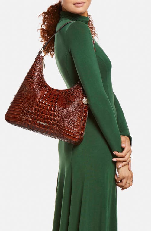 Brahmin Tabitha Croc Embossed Leather Shoulder Bag