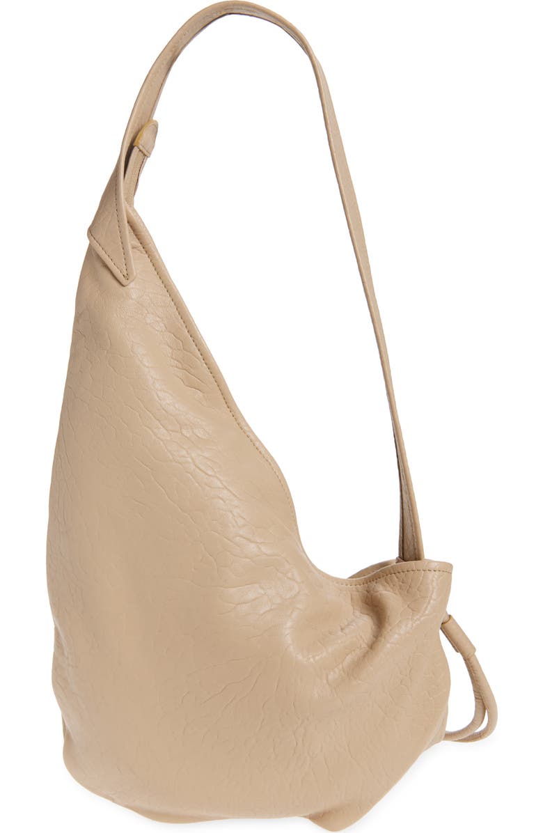 Marni Small Sling Leather Hobo Bag, Alternate, color, Dune