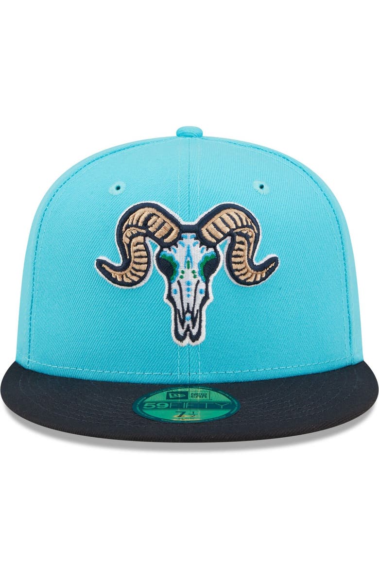 New Era Men's New Era Aqua/Black Chivos de Hartford Copa De La Diversion 59FIFTY Fitted Hat, Alternate, color, Aqua