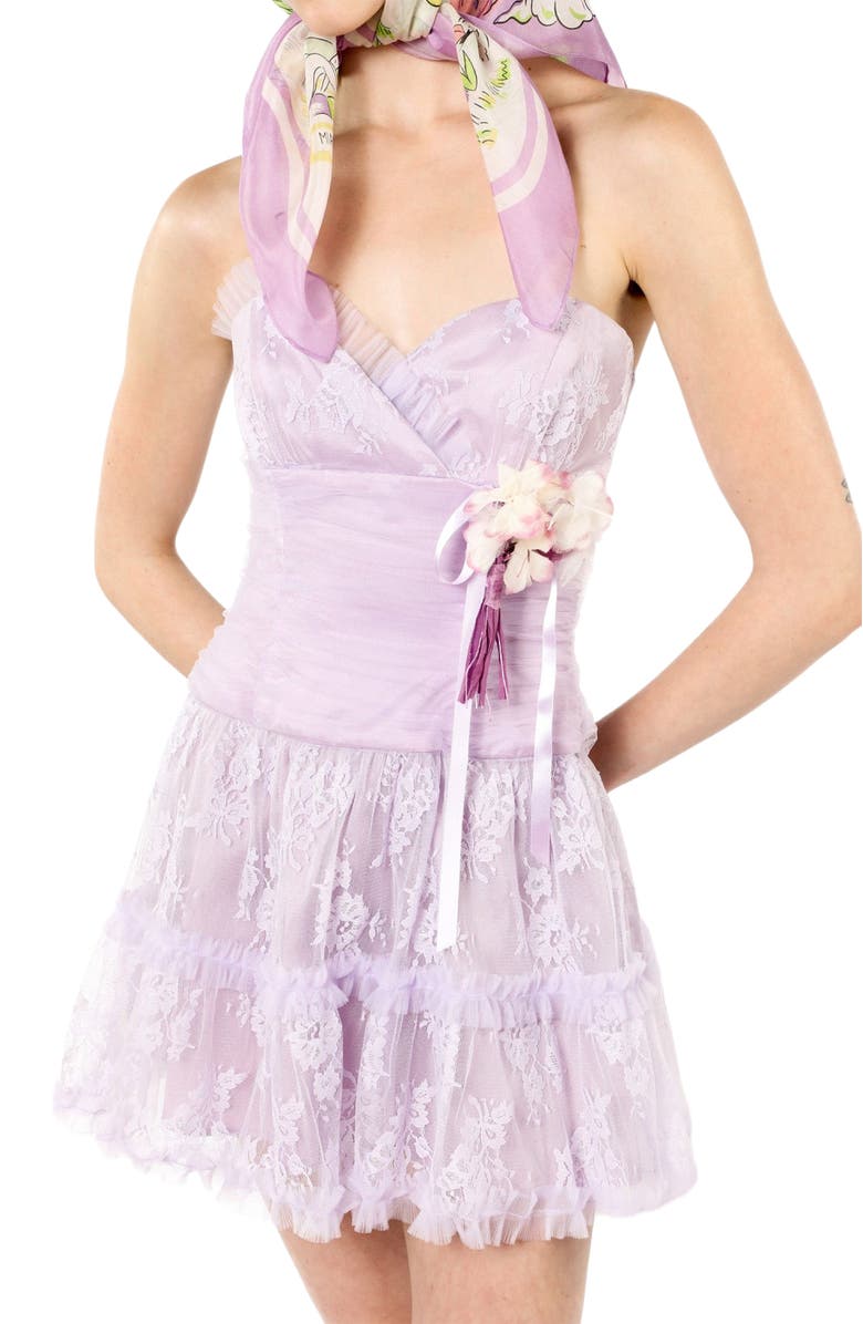 Anna Sui Party Girl Lace Dress, Alternate, color, Lavender