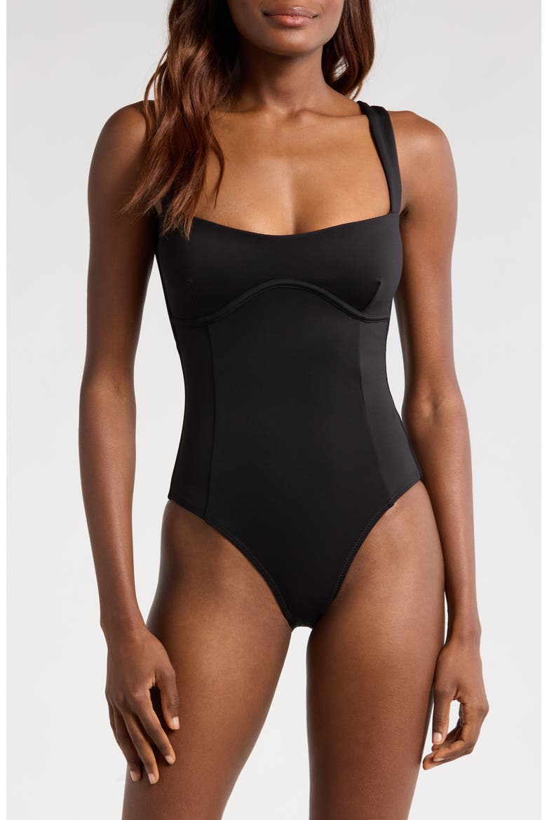 Compression One-Piece Swimsuit, Main, color, BLACK001
