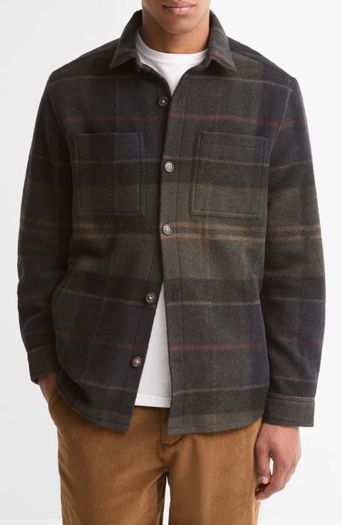 Woodlane Brushed Plaid Shirt Jacket