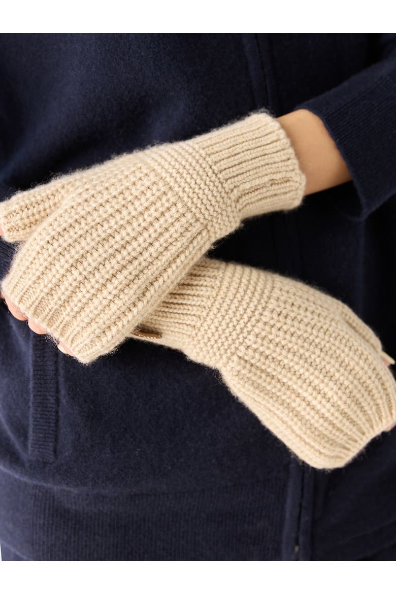 Rib-Knit Cashmere Gloves, Alternate, color, beige