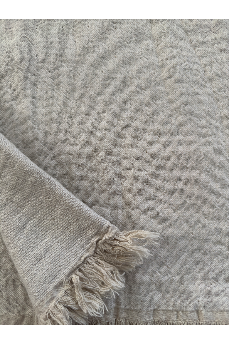 Reversible Linen Fringe Throw, Alternate, color, Natural Beige