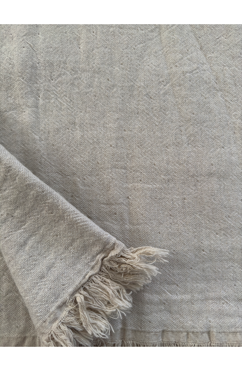 Anaya Reversible Linen Fringe Throw, Alternate, color, Natural Beige