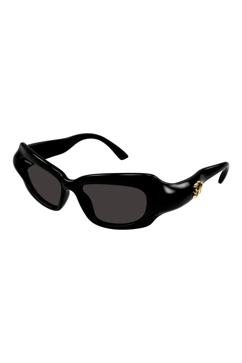 59mm Rectangular Sunglasses, Alternate, color, BLACK