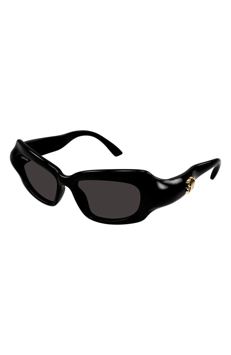 Balenciaga 59mm Rectangular Sunglasses, Alternate, color,