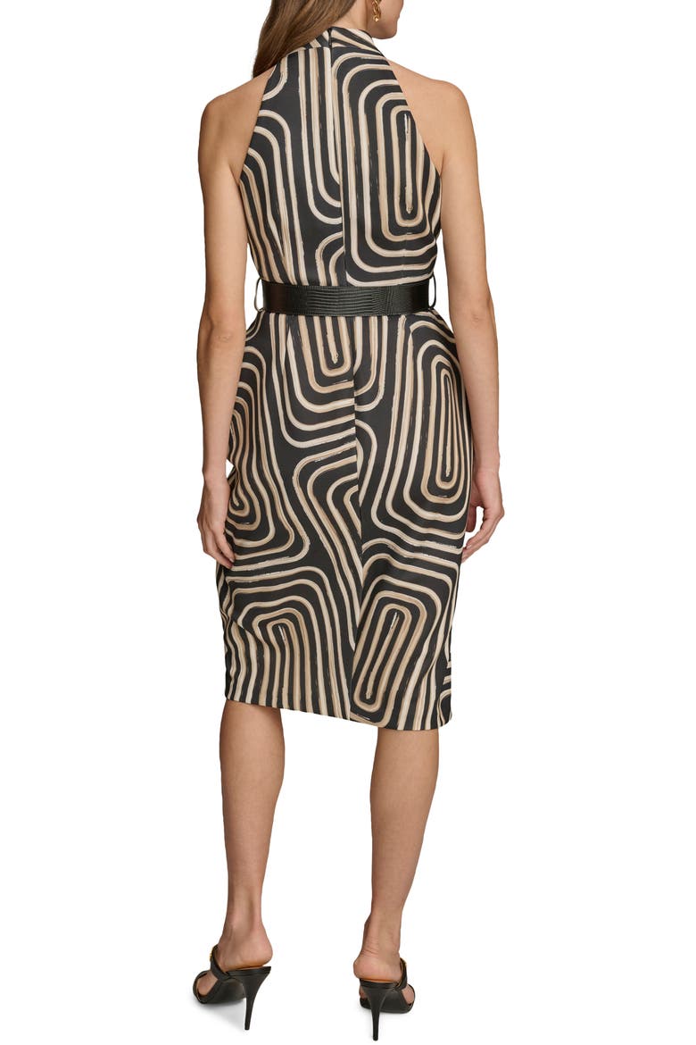 Belted Midi Dress, Alternate, color, BLACK FAWN