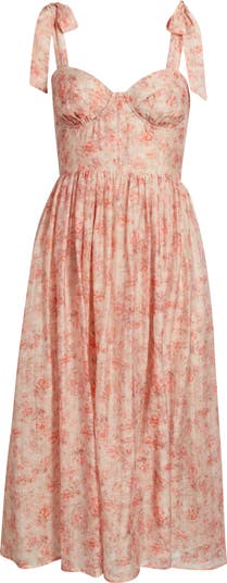 Lulus Leighton Tie Shoulder Organza Fit Flare Dress Nordstrom