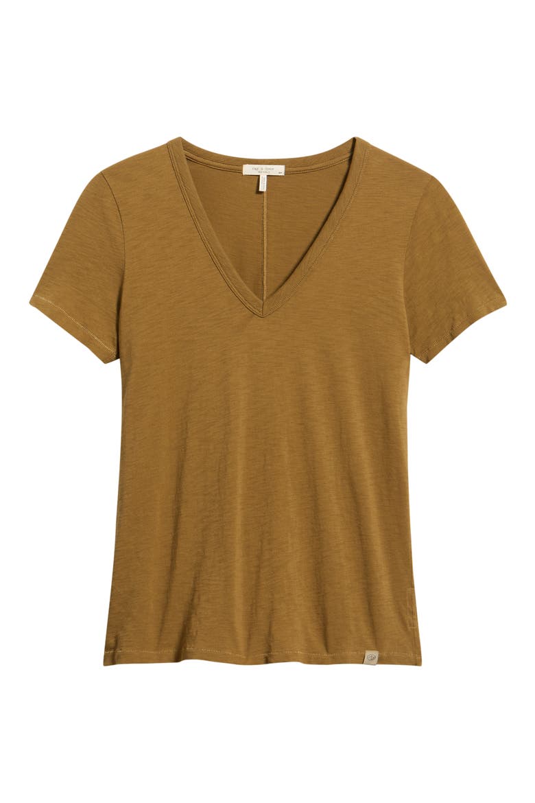 The Slub V-Neck T-Shirt, Alternate, color, GOLDEN KHAKI