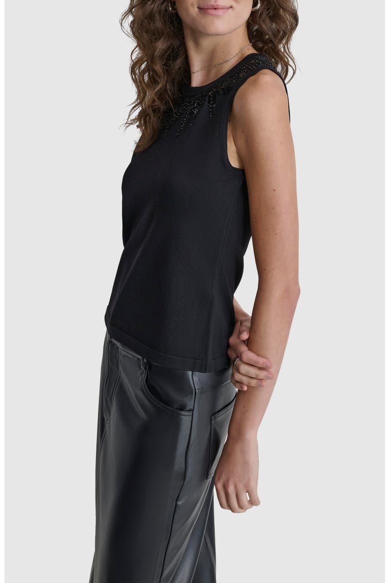 Sequin Knit Tank, Alternate, color, BLACK/BLACK