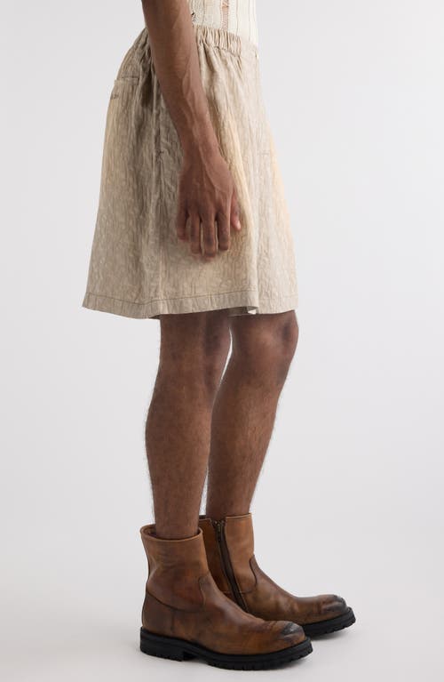 Acne Studios Jacquard Relaxed Wide Leg Shorts In Warm Grey