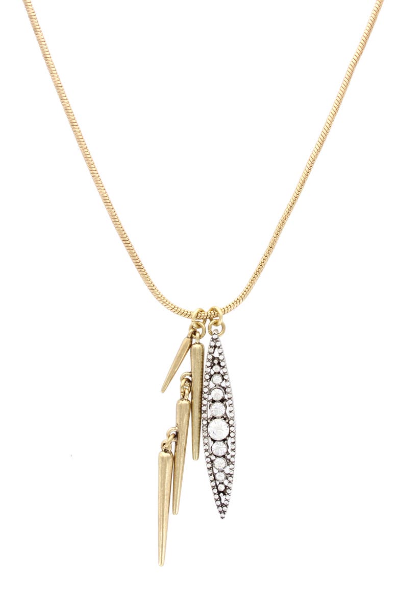 Crystal Two-Tone Necklace, Main, color, GOLD
