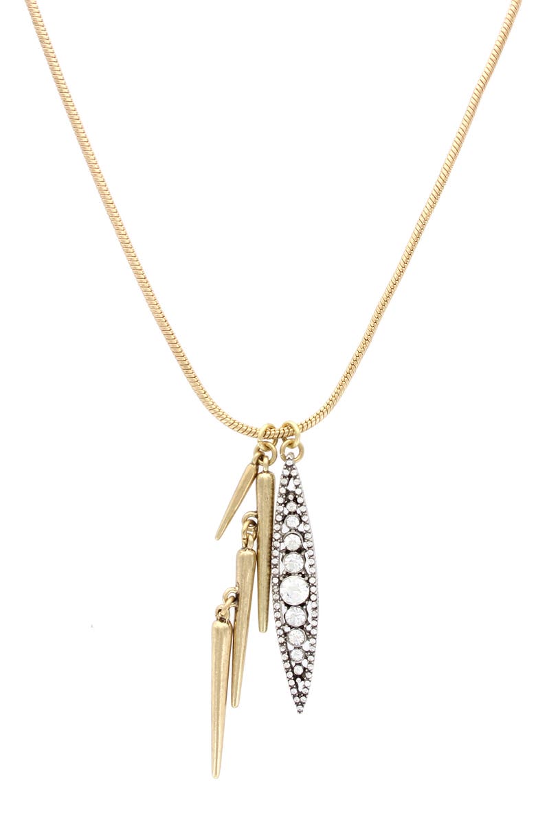 OLIVIA WELLES Crystal Two-Tone Necklace, Main, color, Gold