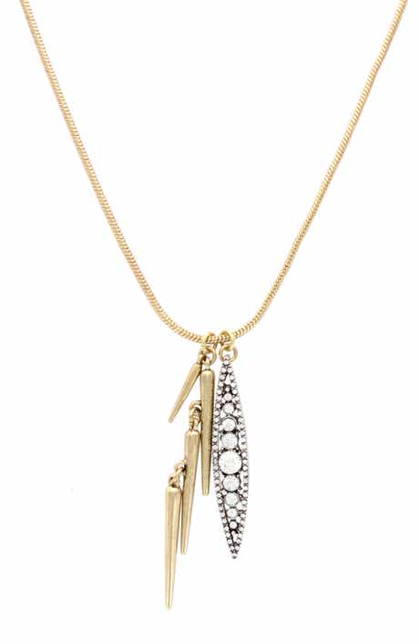 OLIVIA WELLES Crystal Two-Tone Necklace