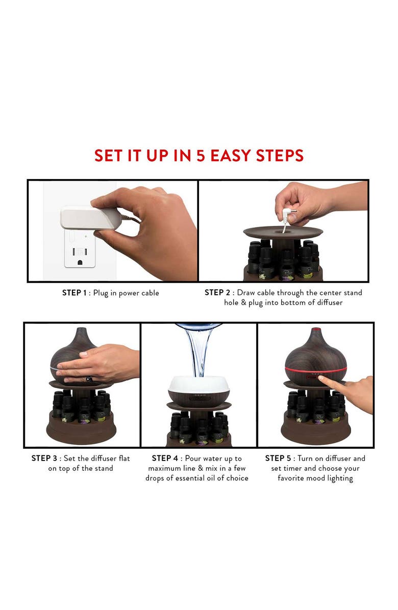 PURE DAILY CARE 300ml Ultrasonic Diffuser & 10 Pure Essential Oils ...