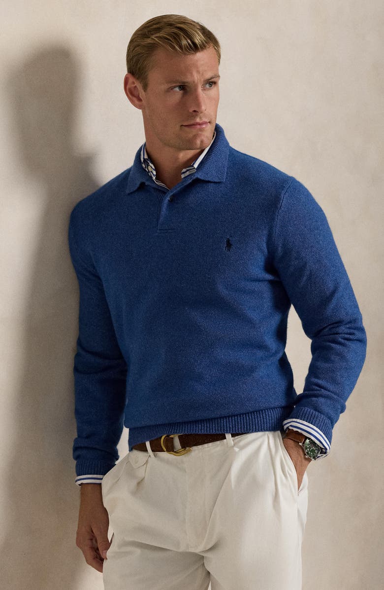 Polo Ralph Lauren Long Sleeve Wool & Cotton Polo Sweater, Alternate, color, 
