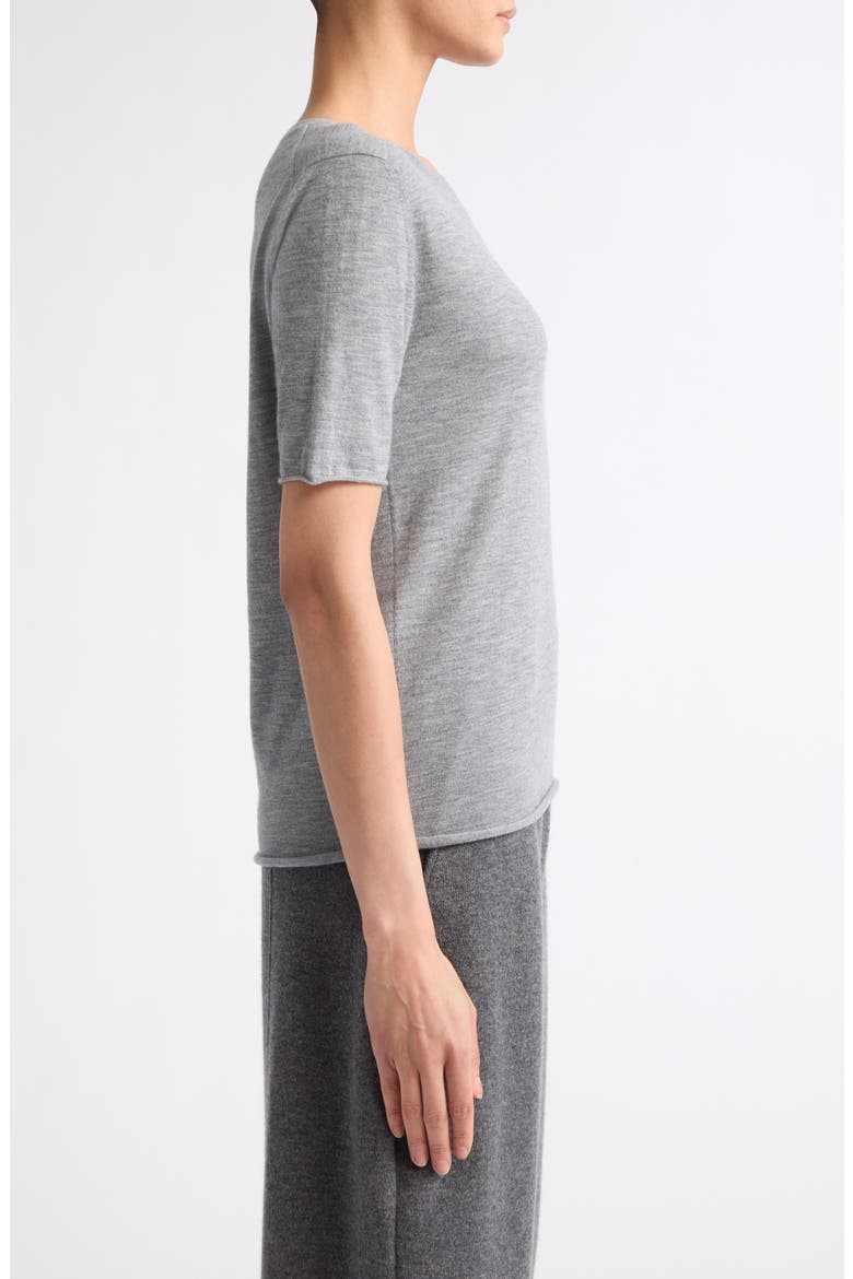 Ari Short Sleeve Cashmere Sweater, Alternate, color, DARK MIST