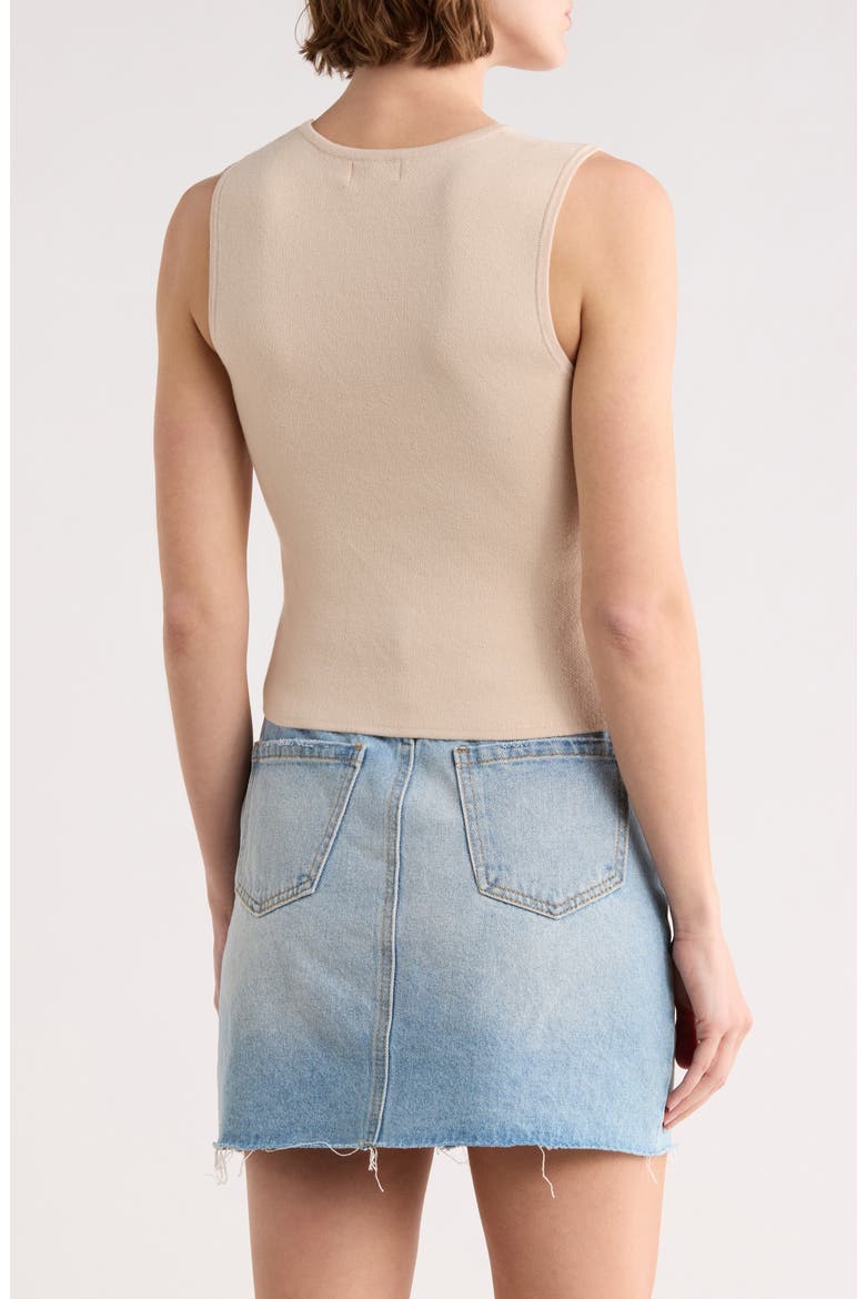 Button Detail Knit Tank Top, Alternate, color, KHAKI