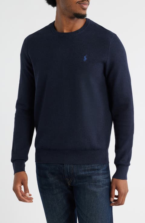 Textured Cotton Crewneck Sweater