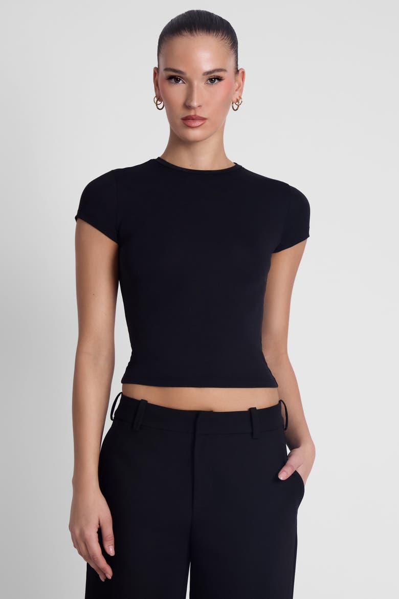 Everyday Jersey Short Sleeve Top, Alternate, color, Black