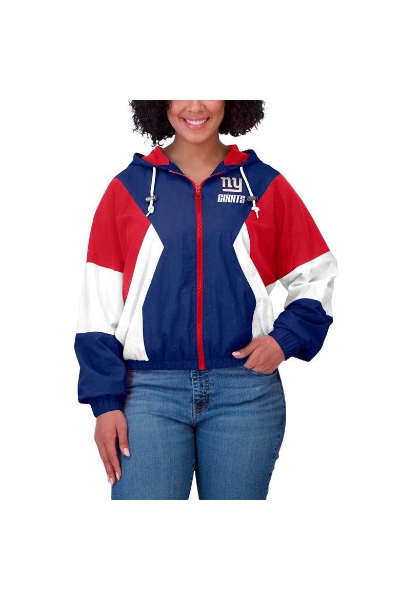 Women's WEAR by Erin Andrews  Royal New York Giants Color Block Full-Zip Windbreaker Jacket, Alternate, color, Royal
