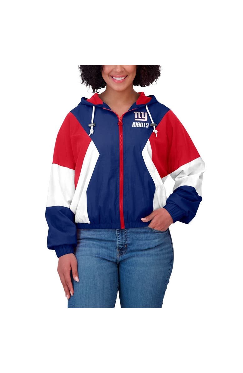 WEAR by Erin Andrews Women's WEAR by Erin Andrews Royal New York Giants Color Block Full-Zip Windbreaker Jacket, Alternate, color, Royal