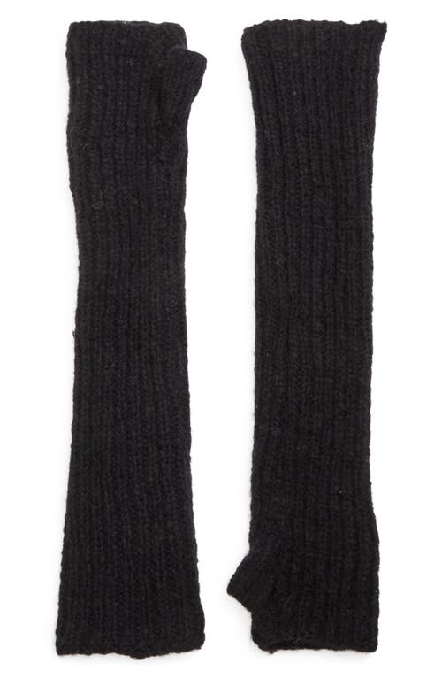 Meruert Tolegen Hand Knit Fingerless Gloves in Black  product