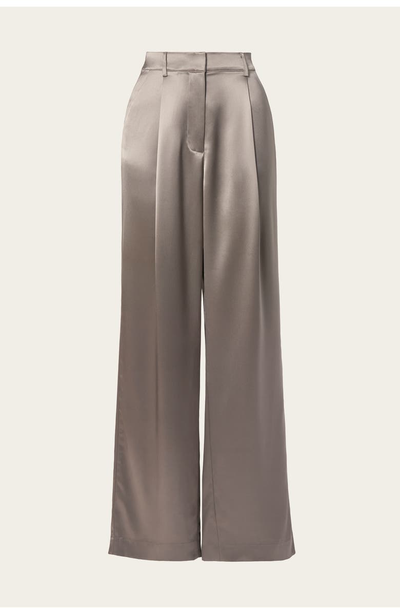 Malina Sarah Wide-Leg Satin Pants, Alternate, color, Graphite