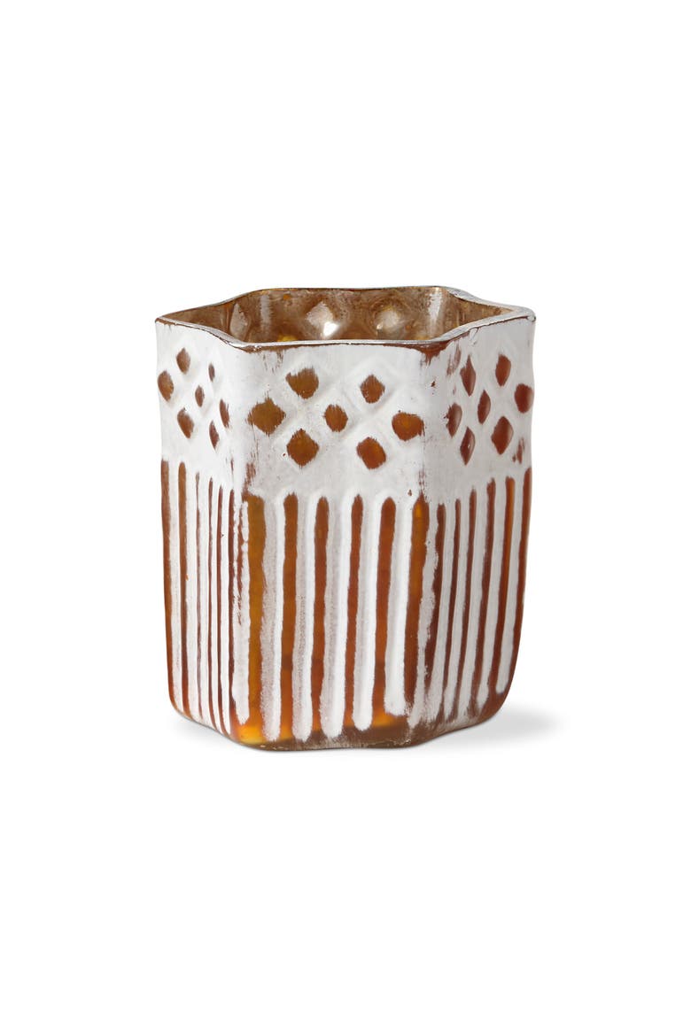 Clara Handcrafted Blown Glass Gold Tealight Holder Centerpiece, Main, color, Gold